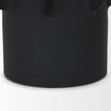 Mercana Deacon Small Matte Black Metal Canister with Sculptural Handles