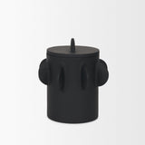 Mercana Deacon Small Matte Black Metal Canister with Sculptural Handles