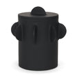 Mercana Deacon Large Matte Black Metal Canister with Sculptural Handles