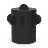 Mercana Deacon Large Matte Black Metal Canister with Sculptural Handles