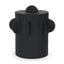Mercana Deacon Large Matte Black Metal Canister with Sculptural Handles