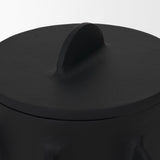 Mercana Deacon Large Matte Black Metal Canister with Sculptural Handles