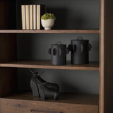 Mercana Deacon Large Matte Black Metal Canister with Sculptural Handles