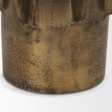 Mercana Deacon Small Antiqued Gold Metal Canister with Sculptural Handles