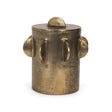Mercana Deacon Large Antiqued Gold Metal Canister with Sculptural Handles