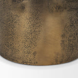 Mercana Deacon Large Antiqued Gold Metal Canister with Sculptural Handles