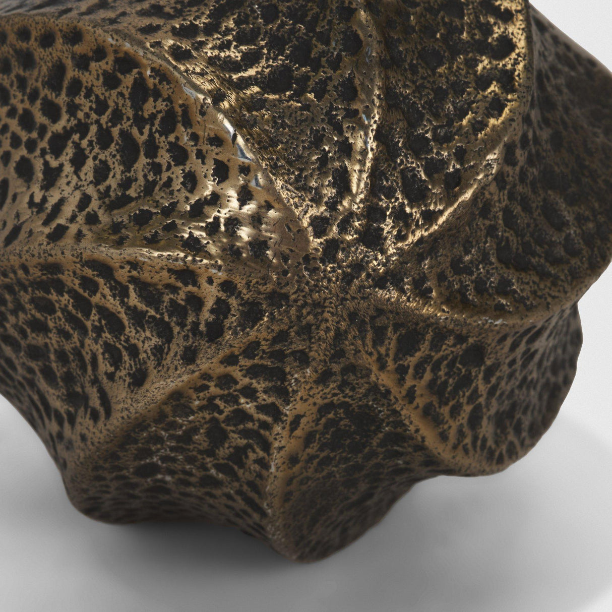 Mercana Imani Small Sculptural Textured Antiqued Gold Metal Decorative Orb Object