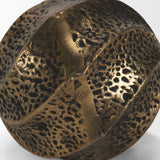 Mercana Imani Small Sculptural Textured Antiqued Gold Metal Decorative Orb Object