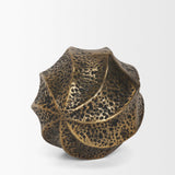 Mercana Imani Small Sculptural Textured Antiqued Gold Metal Decorative Orb Object
