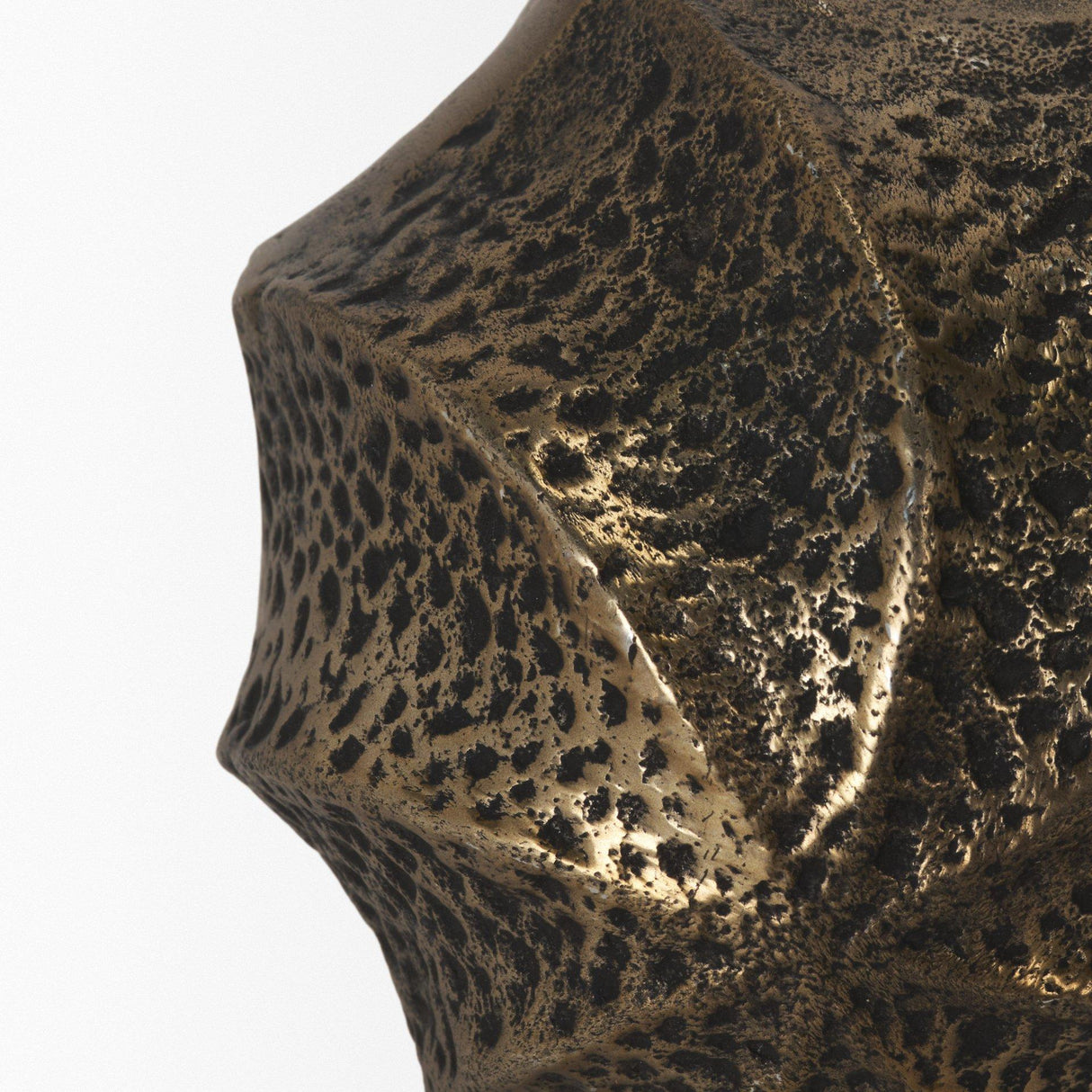 Mercana Imani Small Sculptural Textured Antiqued Gold Metal Decorative Orb Object