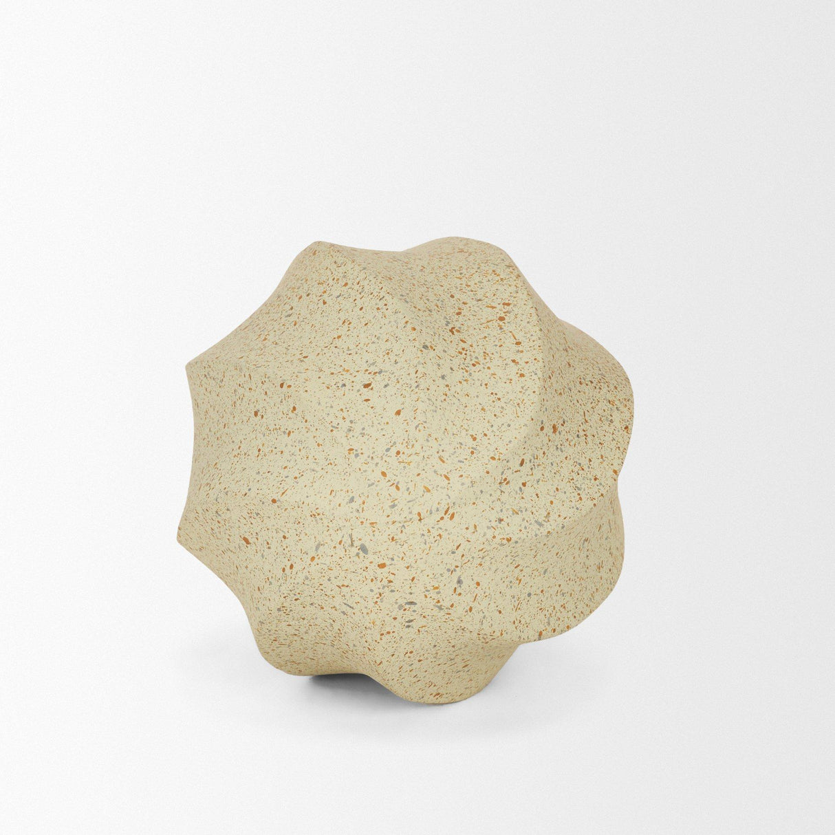 Mercana Imani Small Sculptural Textured Beige Metal Decorative Orb Object