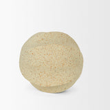 Mercana Imani Small Sculptural Textured Beige Metal Decorative Orb Object