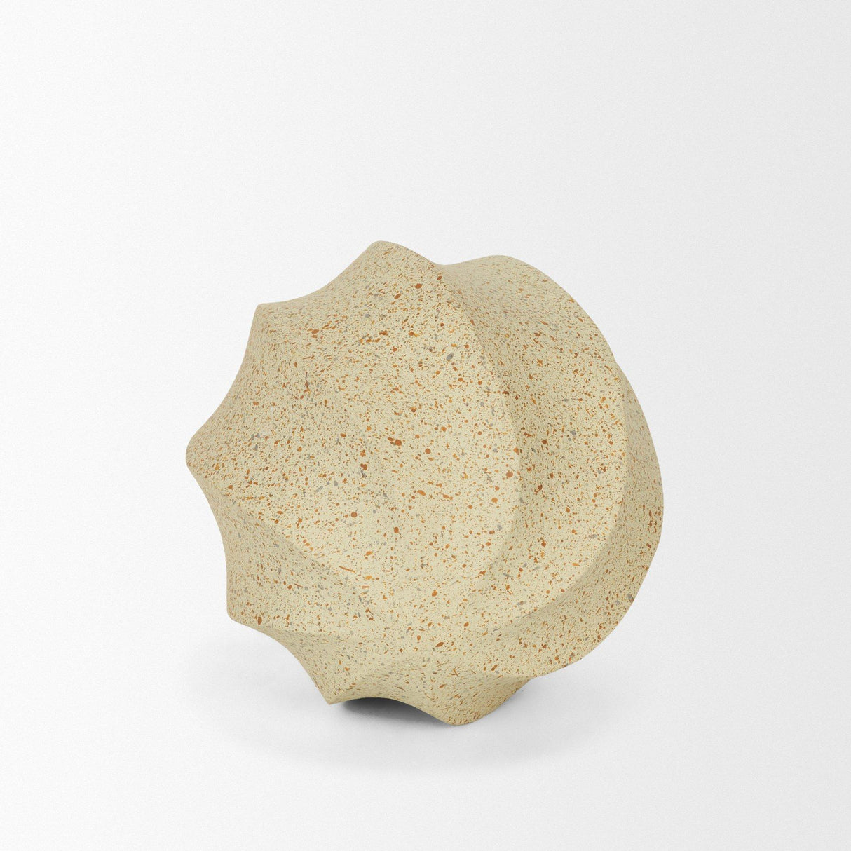 Mercana Imani Small Sculptural Textured Beige Metal Decorative Orb Object