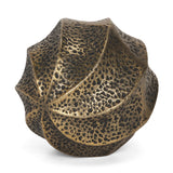 Mercana Imani Large Sculptural Textured Antiqued Gold Metal Decorative Orb Object
