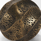Mercana Imani Large Sculptural Textured Antiqued Gold Metal Decorative Orb Object