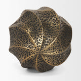 Mercana Imani Large Sculptural Textured Antiqued Gold Metal Decorative Orb Object