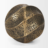 Mercana Imani Large Sculptural Textured Antiqued Gold Metal Decorative Orb Object