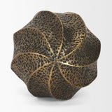 Mercana Imani Large Sculptural Textured Antiqued Gold Metal Decorative Orb Object