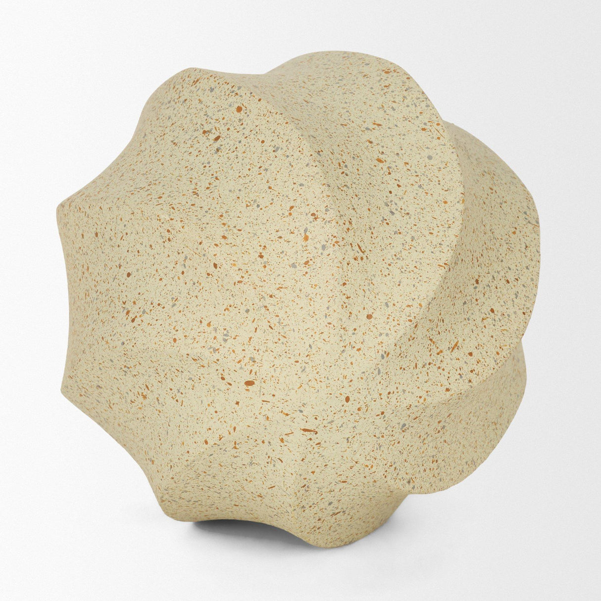 Mercana Imani Large Sculptural Textured Beige Metal Decorative Orb Object