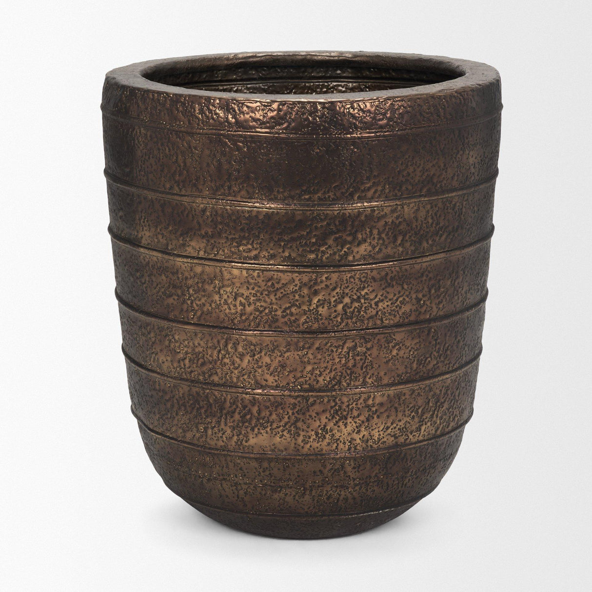 Mercana Aivana Extra Large Antiqued Gold Metal Floor Vase