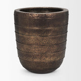 Mercana Aivana Extra Large Antiqued Gold Metal Floor Vase