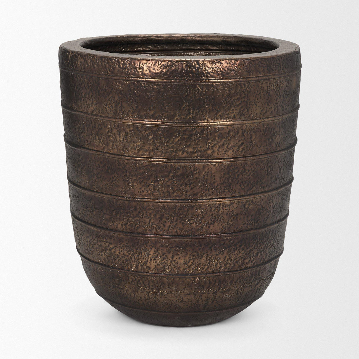 Mercana Aivana Extra Large Antiqued Gold Metal Floor Vase