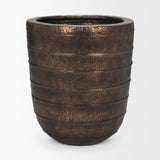 Mercana Aivana Extra Large Antiqued Gold Metal Floor Vase