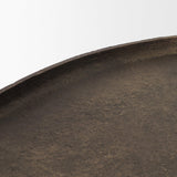 Mercana Jianna Small Oval Textured Antiqued Gold Metal Tray with Handles