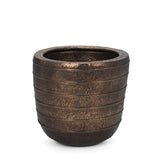 Mercana Aivana Large Antiqued Gold Metal Floor Vase