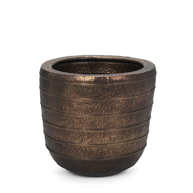 Mercana Aivana Large Antiqued Gold Metal Floor Vase