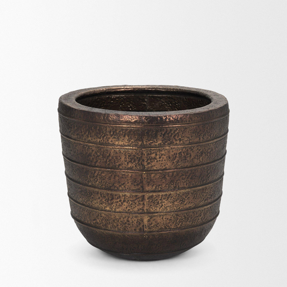 Mercana Aivana Large Antiqued Gold Metal Floor Vase