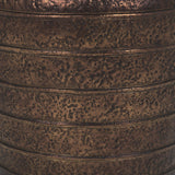 Mercana Aivana Large Antiqued Gold Metal Floor Vase