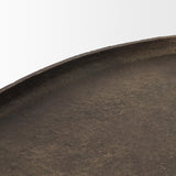Mercana Jianna Large Oval Textured Antiqued Gold Metal Tray with Handles