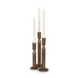 Mercana Declan Antiqued Brass Cast Metal Taper Candle Holder
