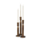 Mercana Declan Antiqued Brass Cast Metal Taper Candle Holder