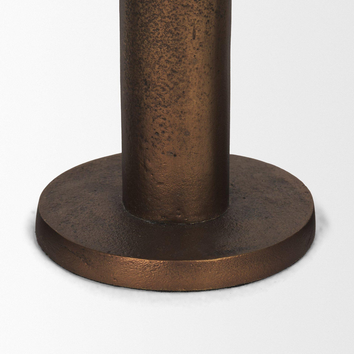 Mercana Declan Antiqued Brass Cast Metal Taper Candle Holder