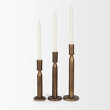 Mercana Declan Antiqued Brass Cast Metal Taper Candle Holder