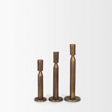 Mercana Declan Antiqued Brass Cast Metal Taper Candle Holder