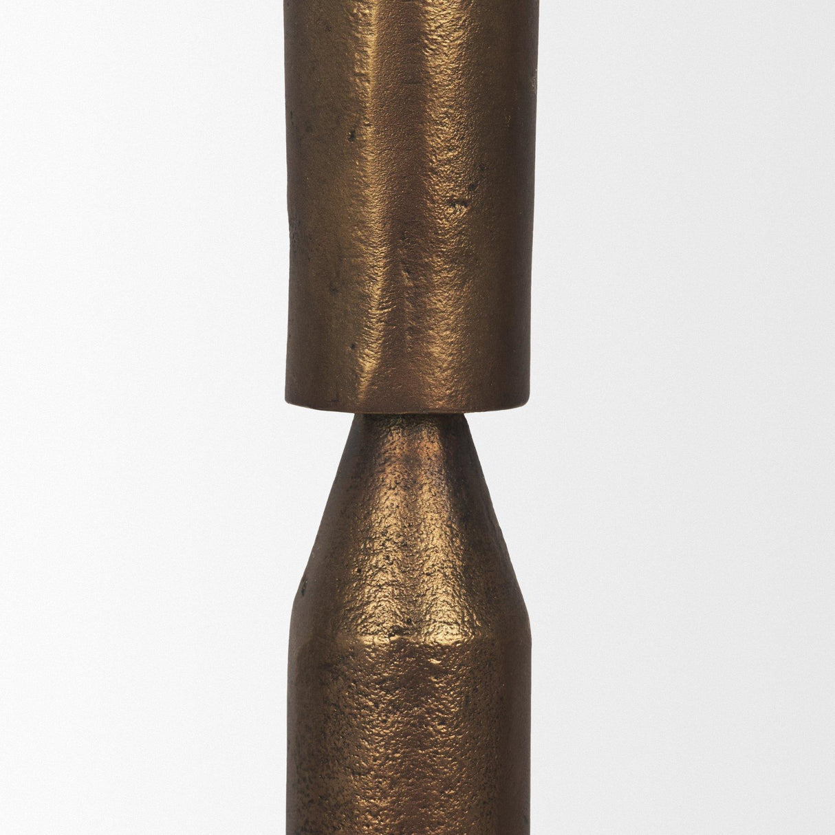 Mercana Declan Antiqued Brass Cast Metal Taper Candle Holder