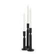Mercana Declan Textured Matte Black Cast Metal Taper Candle Holder