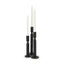 Mercana Declan Textured Matte Black Cast Metal Taper Candle Holder