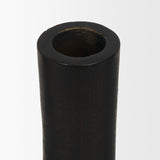Mercana Declan Textured Matte Black Cast Metal Taper Candle Holder