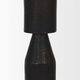 Mercana Declan Textured Matte Black Cast Metal Taper Candle Holder