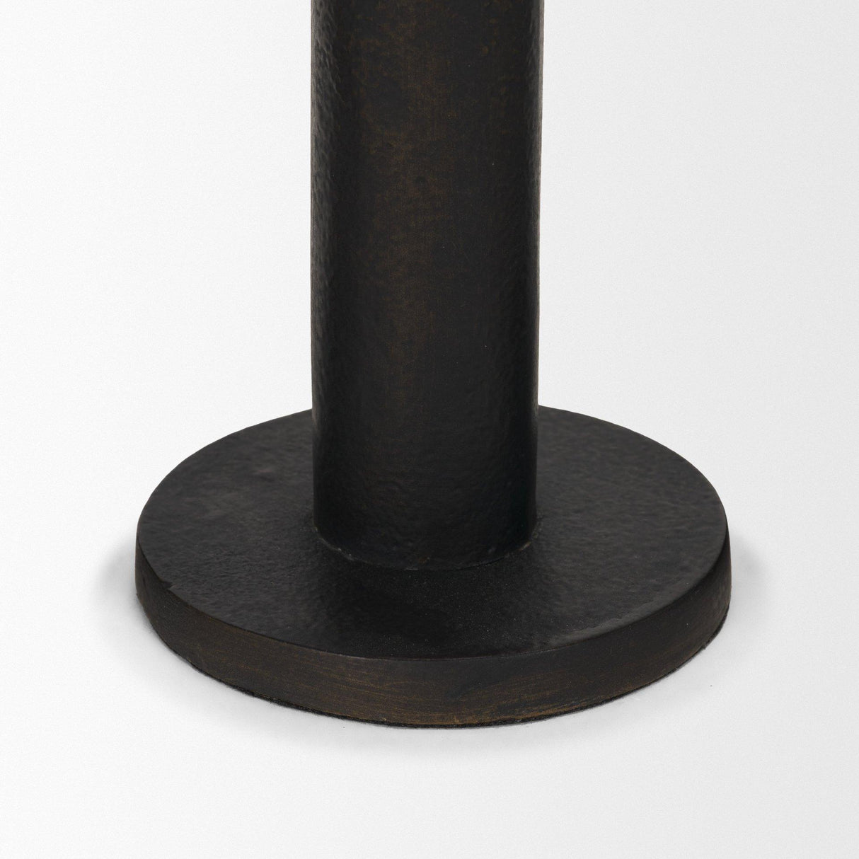 Mercana Declan Textured Matte Black Cast Metal Taper Candle Holder
