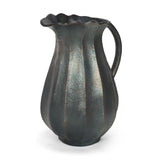 Mercana Anya Matte Black Scalloped Petal Cast Metal Jug