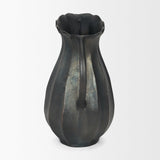 Mercana Anya Matte Black Scalloped Petal Cast Metal Jug