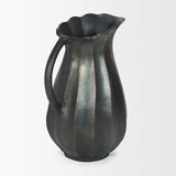 Mercana Anya Matte Black Scalloped Petal Cast Metal Jug