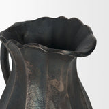 Mercana Anya Matte Black Scalloped Petal Cast Metal Jug