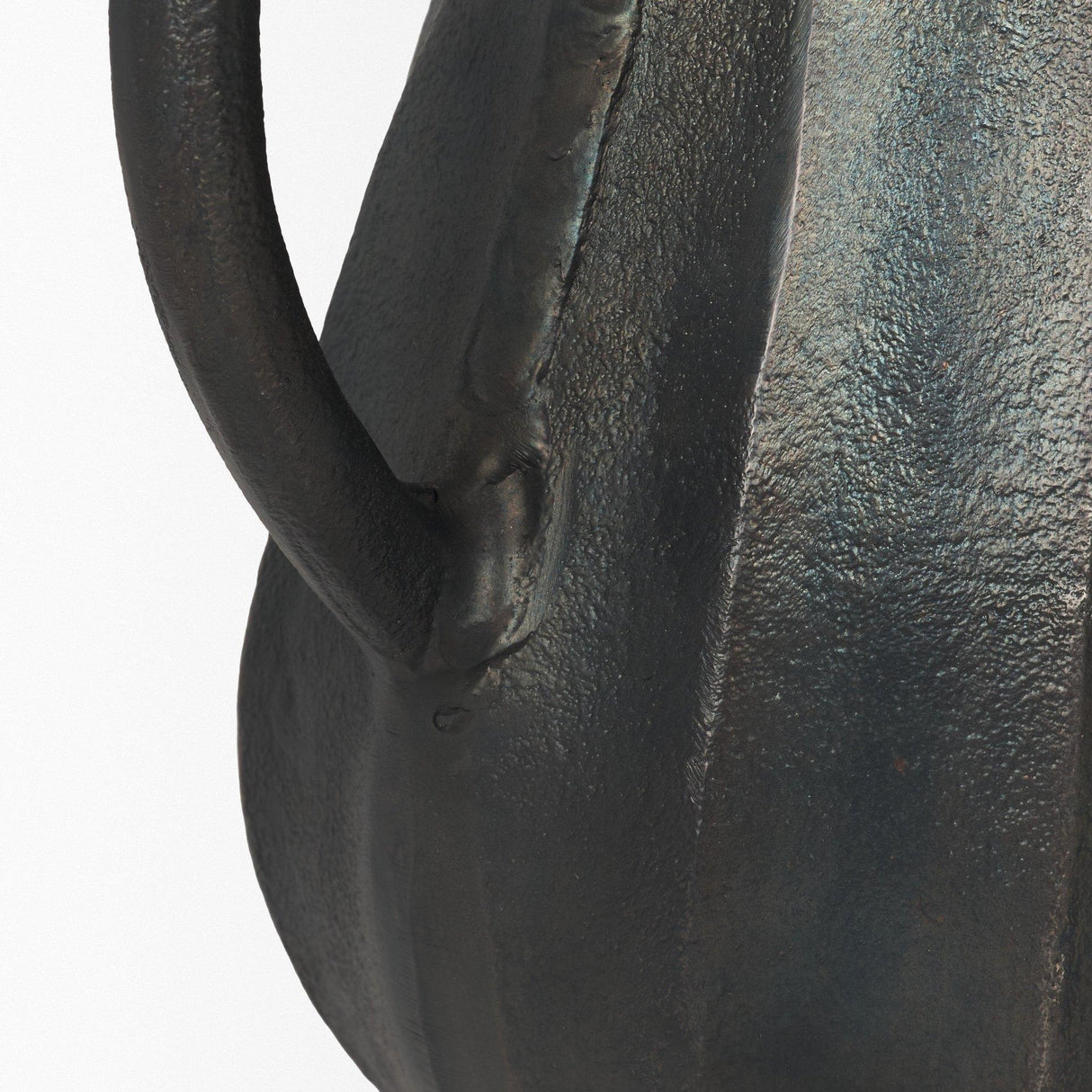 Mercana Anya Matte Black Scalloped Petal Cast Metal Jug
