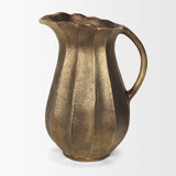 Mercana Anya Antiqued Brass Scalloped Petal Cast Metal Jug